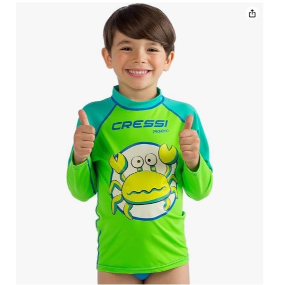 Boys Rash Guard T-Shirt Swimsuit Long sleeve 6-7 Years Graphic Green